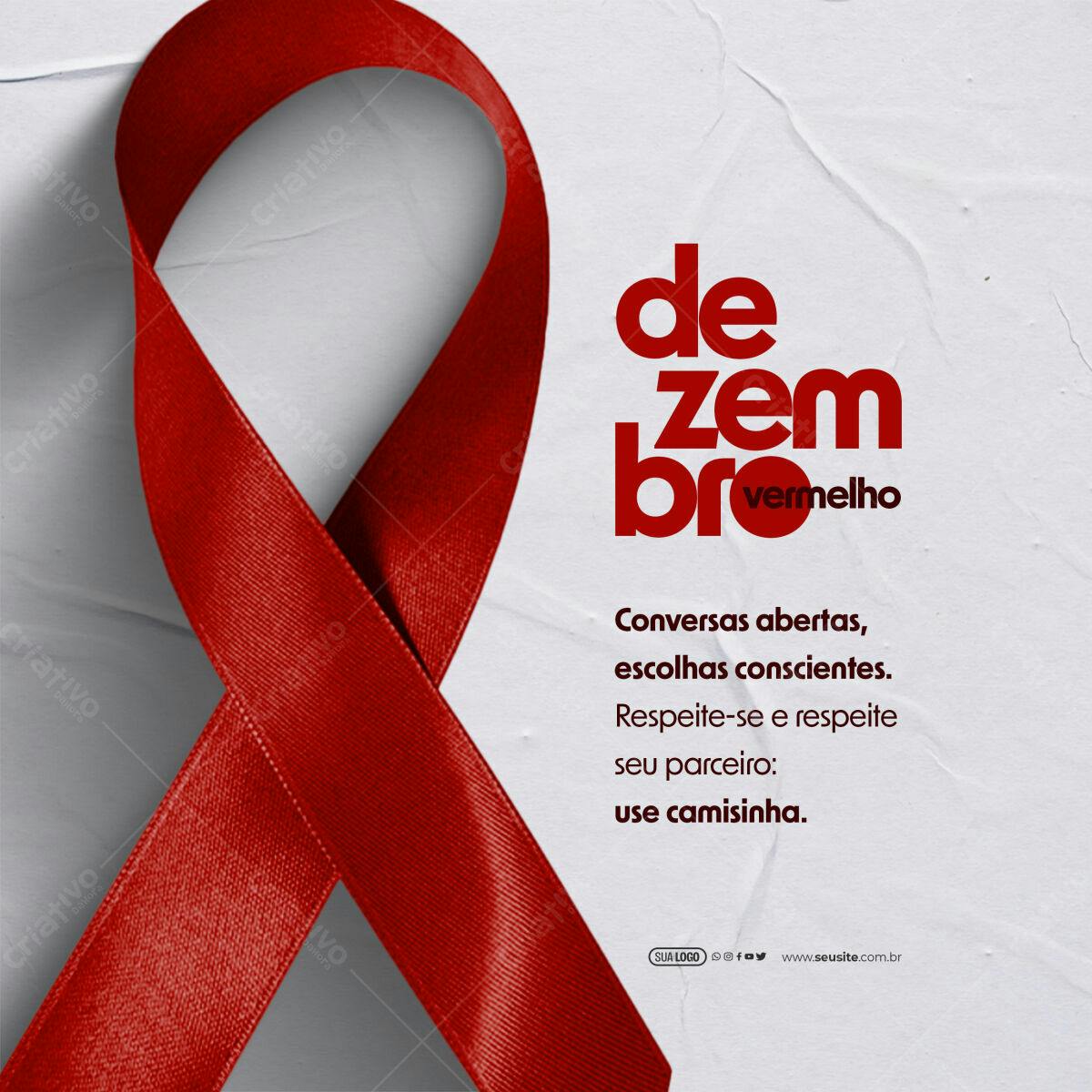Post Dezembro Vermelho PSD Editável