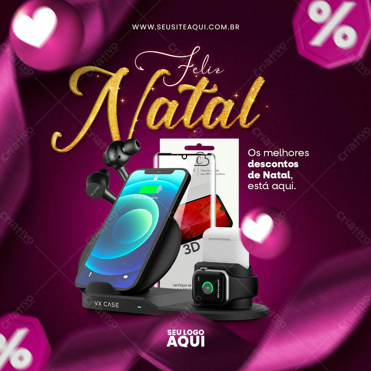 Banner Natal com Produtos Eletrônicos PSD Editável
