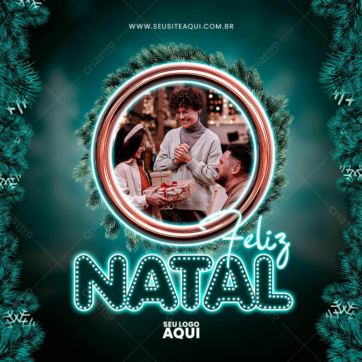 Postagem Natalina Família PSD Editável