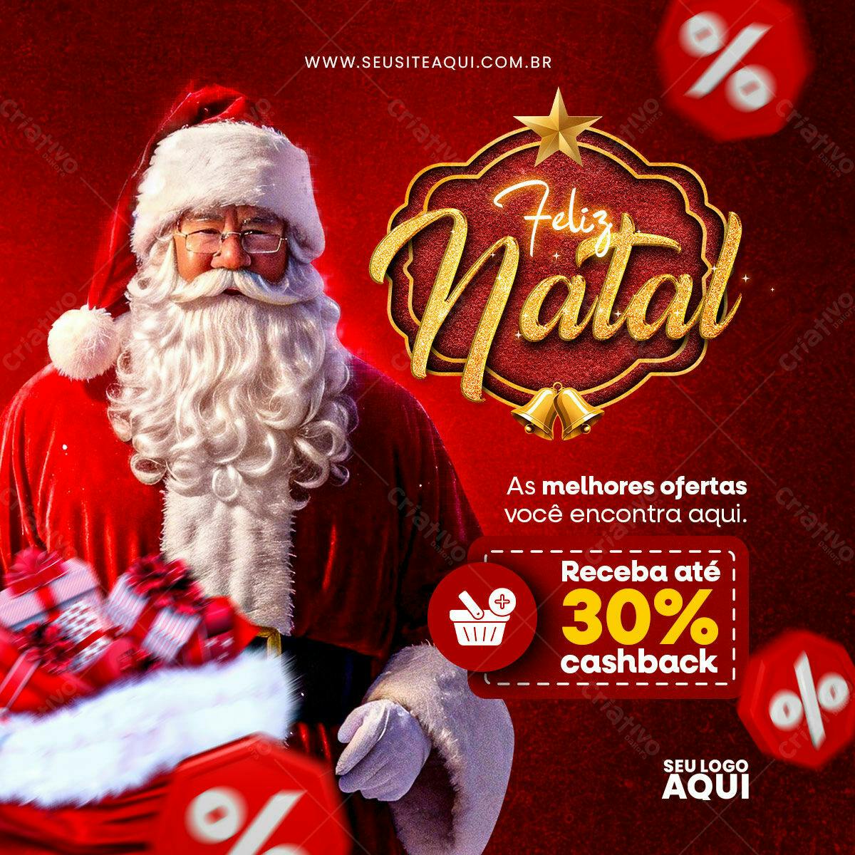Postagem de Natal com Papai Noel PSD Editável