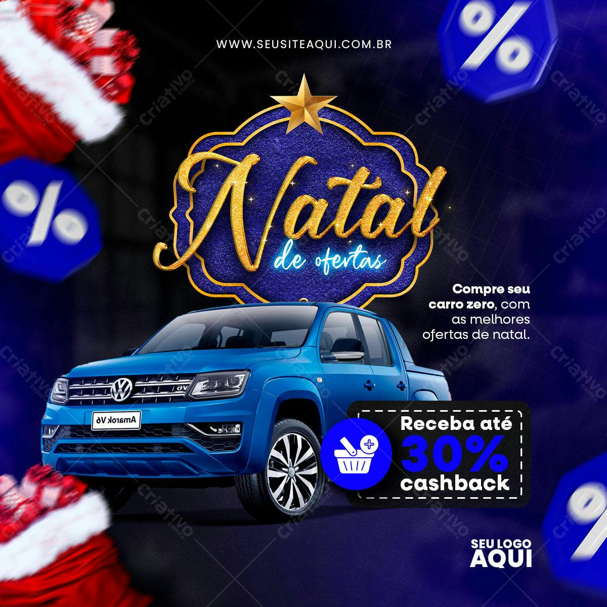 Flyer Natal de Ofertas Carro PSD Editável