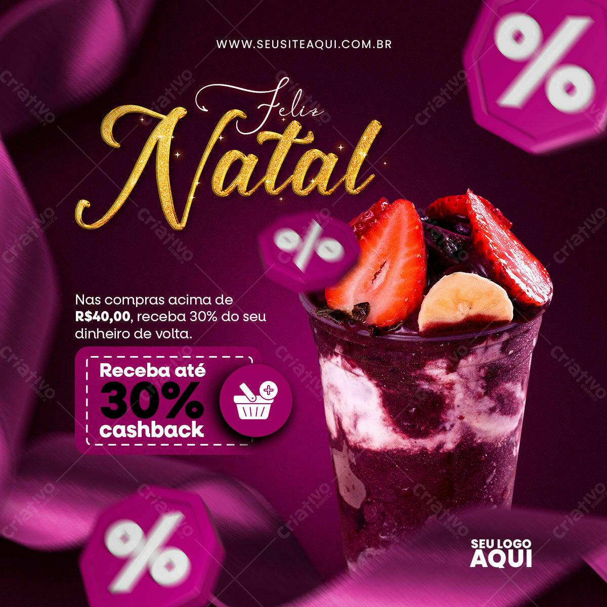 Flyer de Natal com Promoção de Cashback PSD Editável