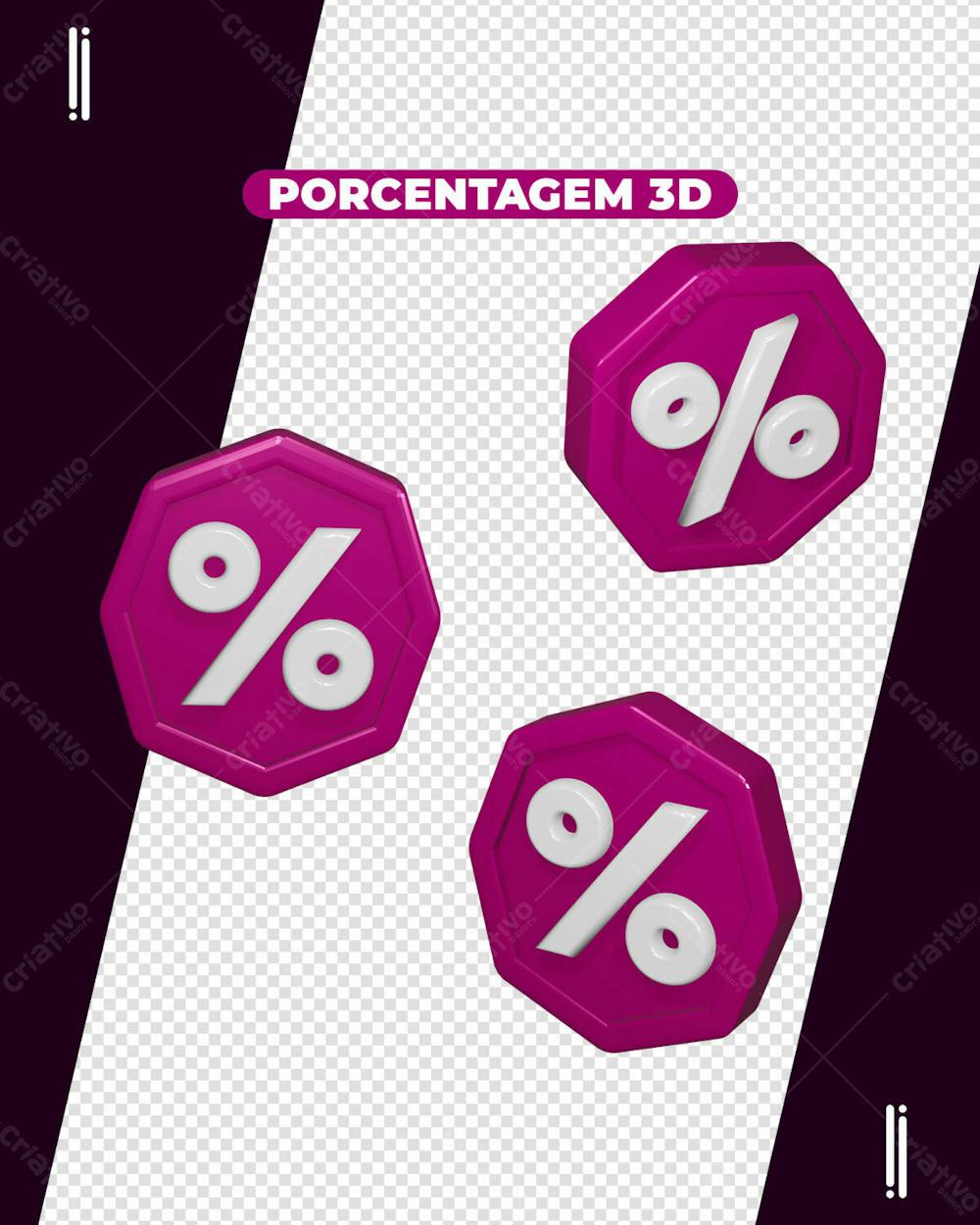 ELEMENTO 3D | PORCENTAGEM | DESCONTO | IMAGEM SEM FUNDO | PSD EDITÁVEL