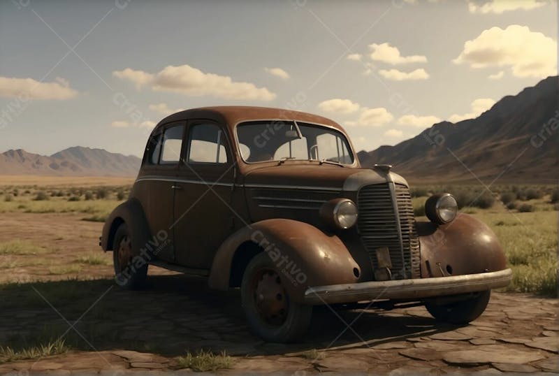 Carro antigo vintage no deserto velho oeste sol quente