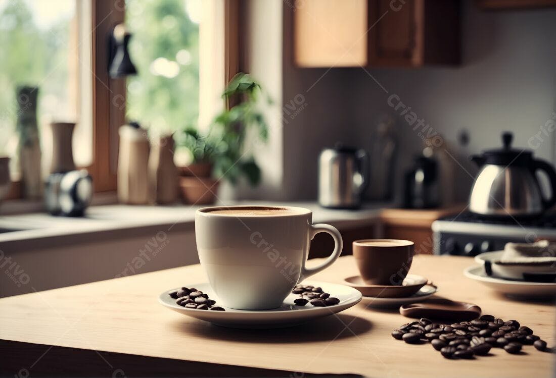 Café da manhã xícara café cozinha