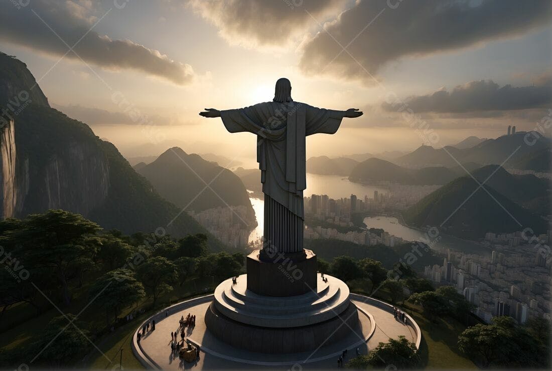 Cristo Redentor ao Pôr do Sol Rio de Janeiro
