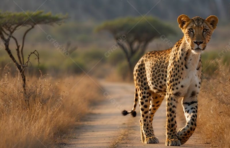 Guepardo ou chita cheetah no deserto do saara