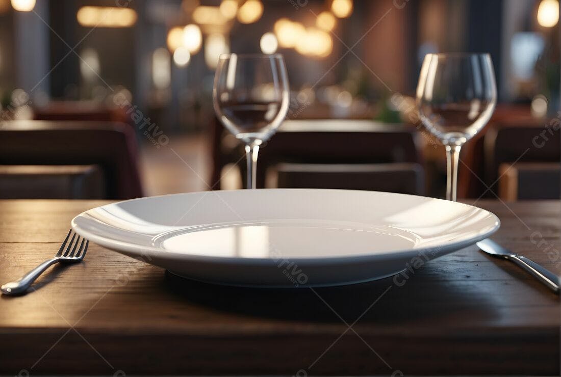 Prato vazio restaurante ambiente aconchegante