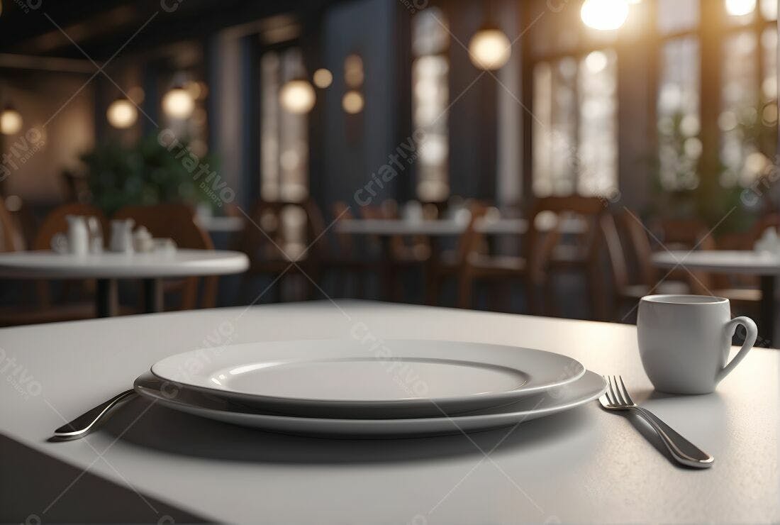 Mesa posta em restaurante moderno
