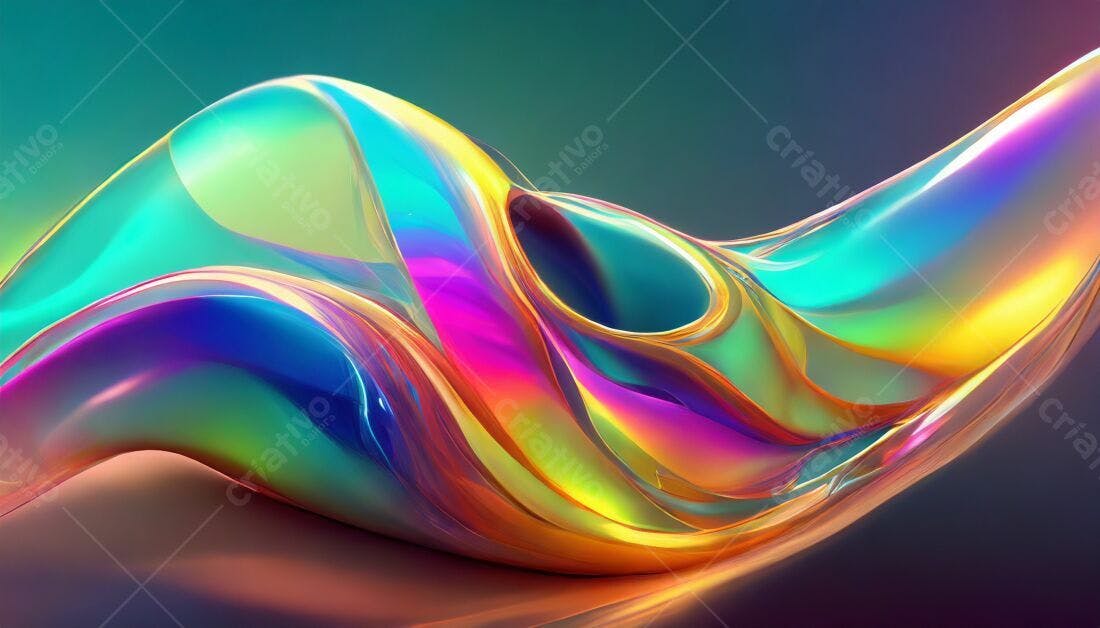 Fluxo de Cores Iridescentes Abstrato