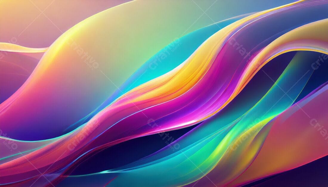 Ondas Abtratas Cores Vibrantes