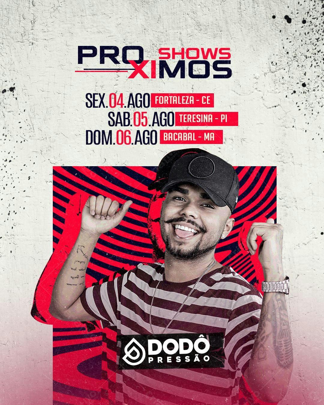 Flyer para Shows do Dodô Pressão PSD Editável