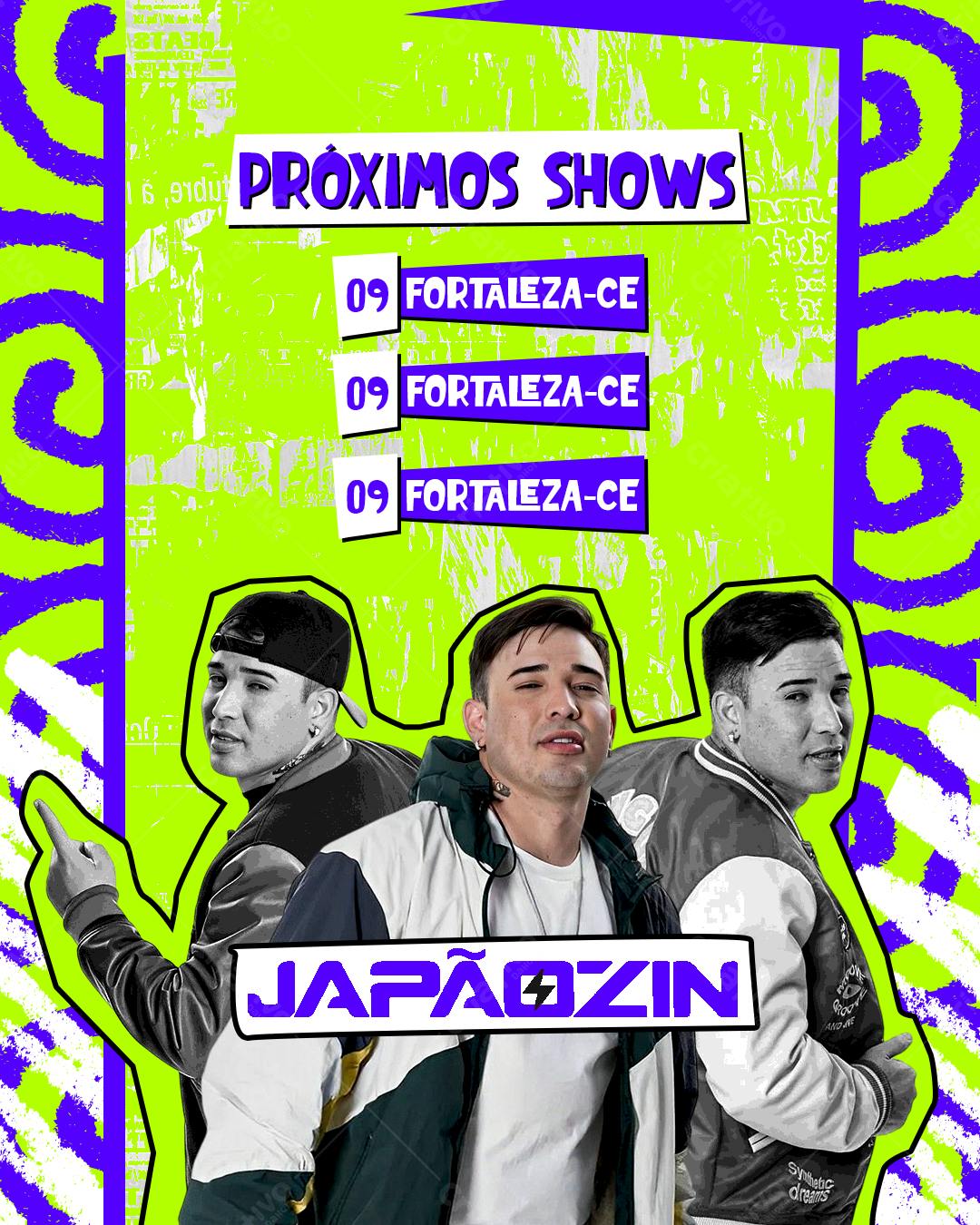 Flyer para Shows do Japãozin em Fortaleza PSD Editável