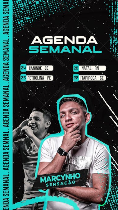 Agenda semanal marcynho sensação storie