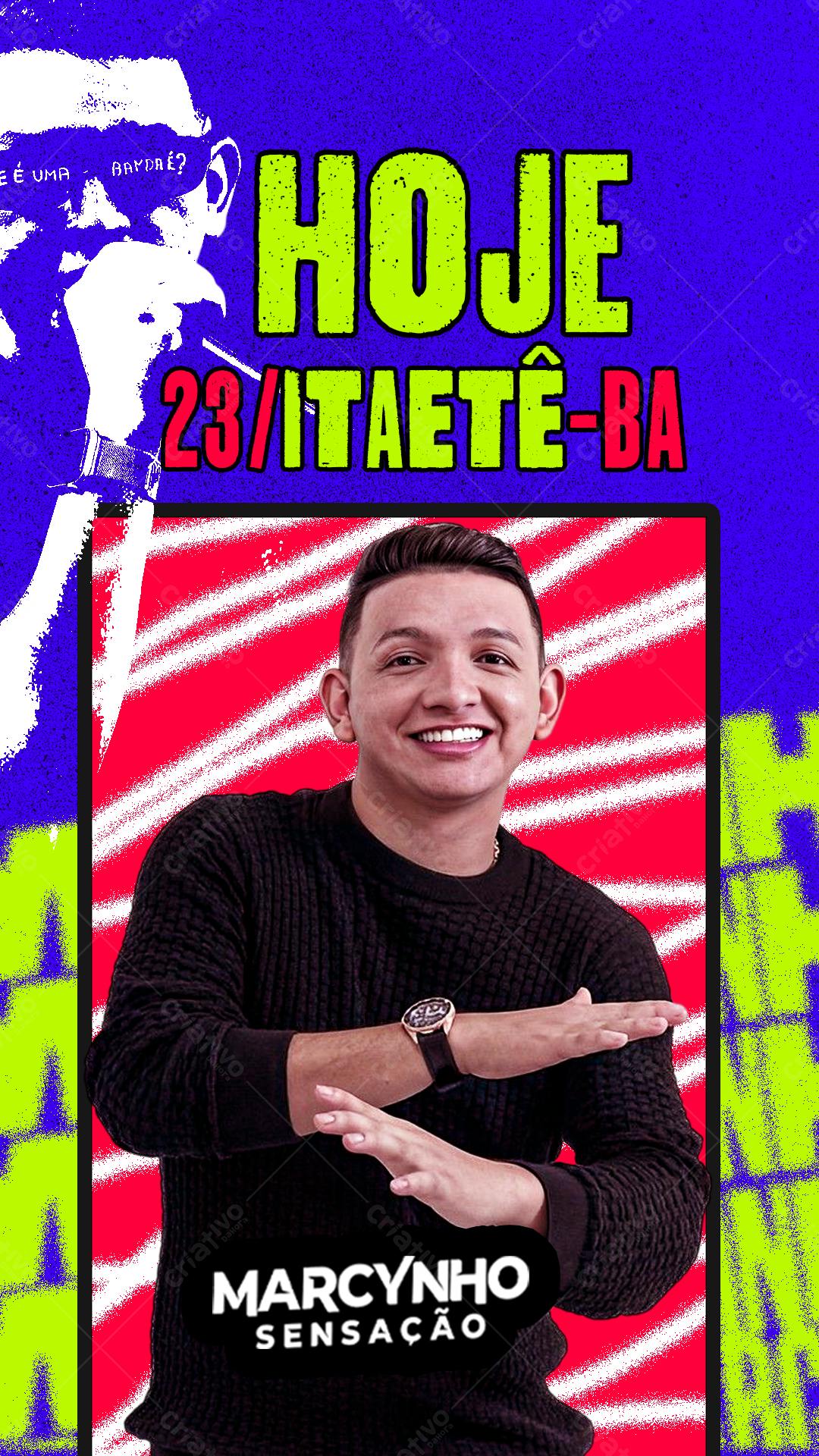 Flyer para Show Marvynho Sensação em Itaetê-BA PSD