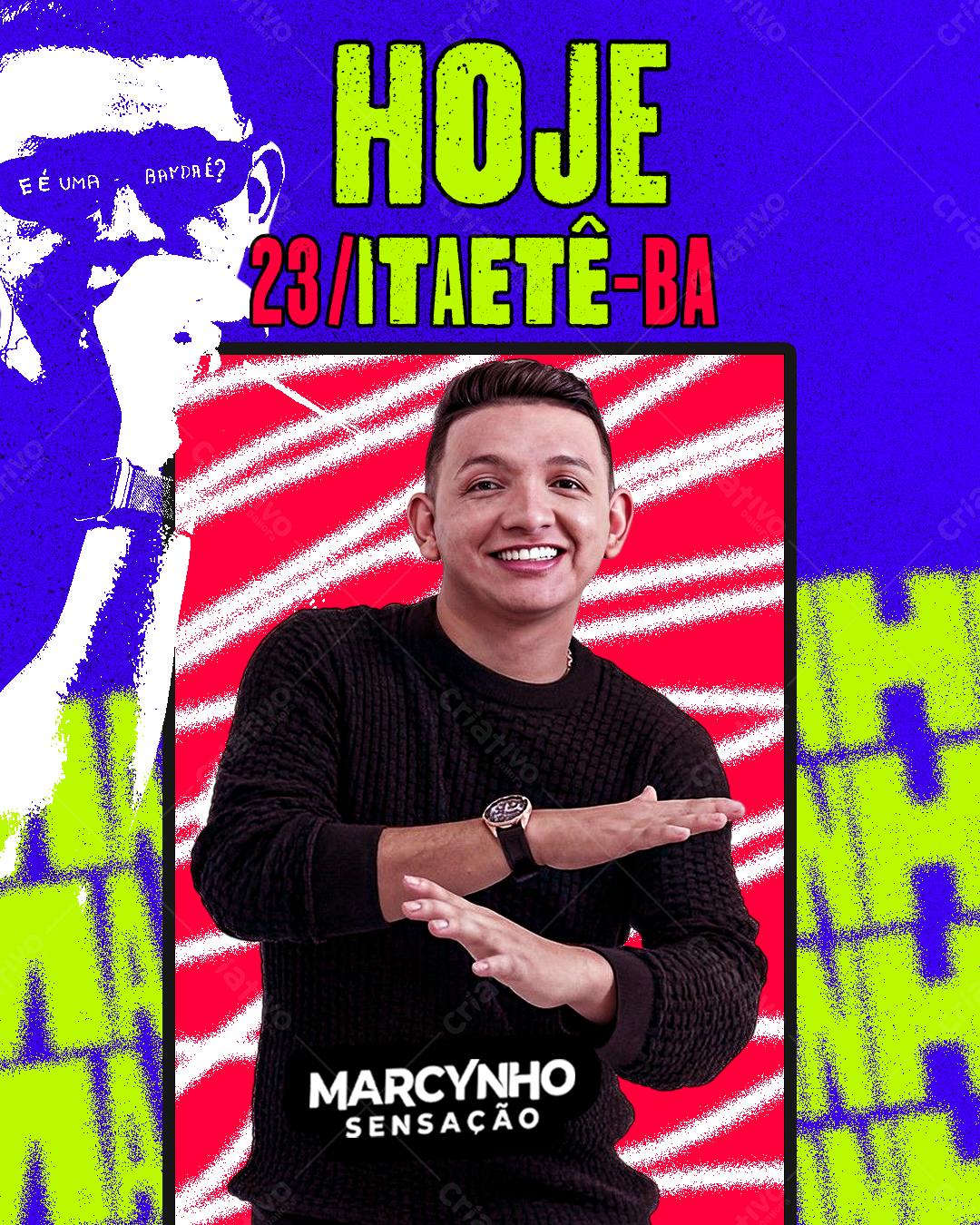 Flyer Show Marvynho em Itaeté-BA PSD Editável