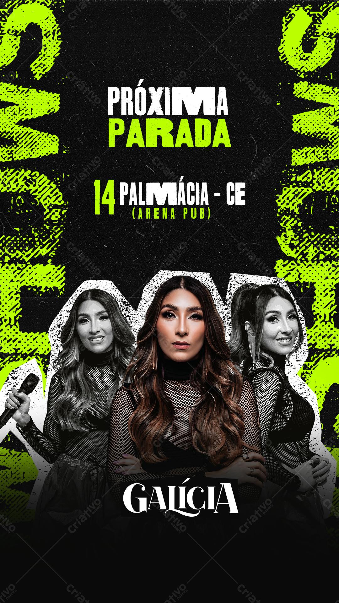 Flyer para Show da Galícia em Palmácia PSD Editável