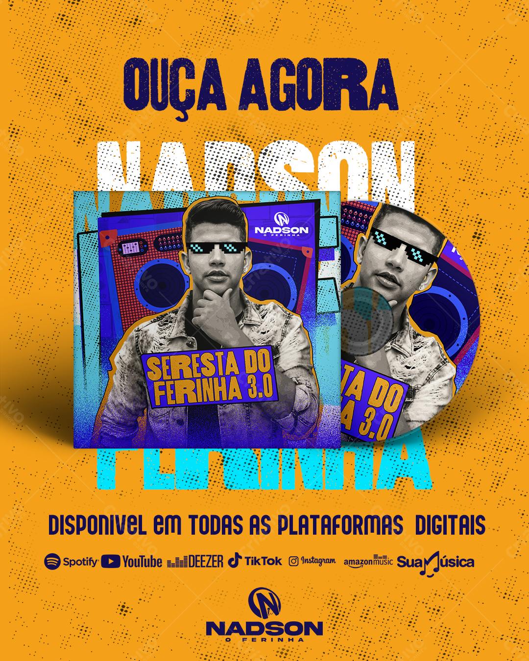 Capa de CD para Lançamento Musical PSD Editável