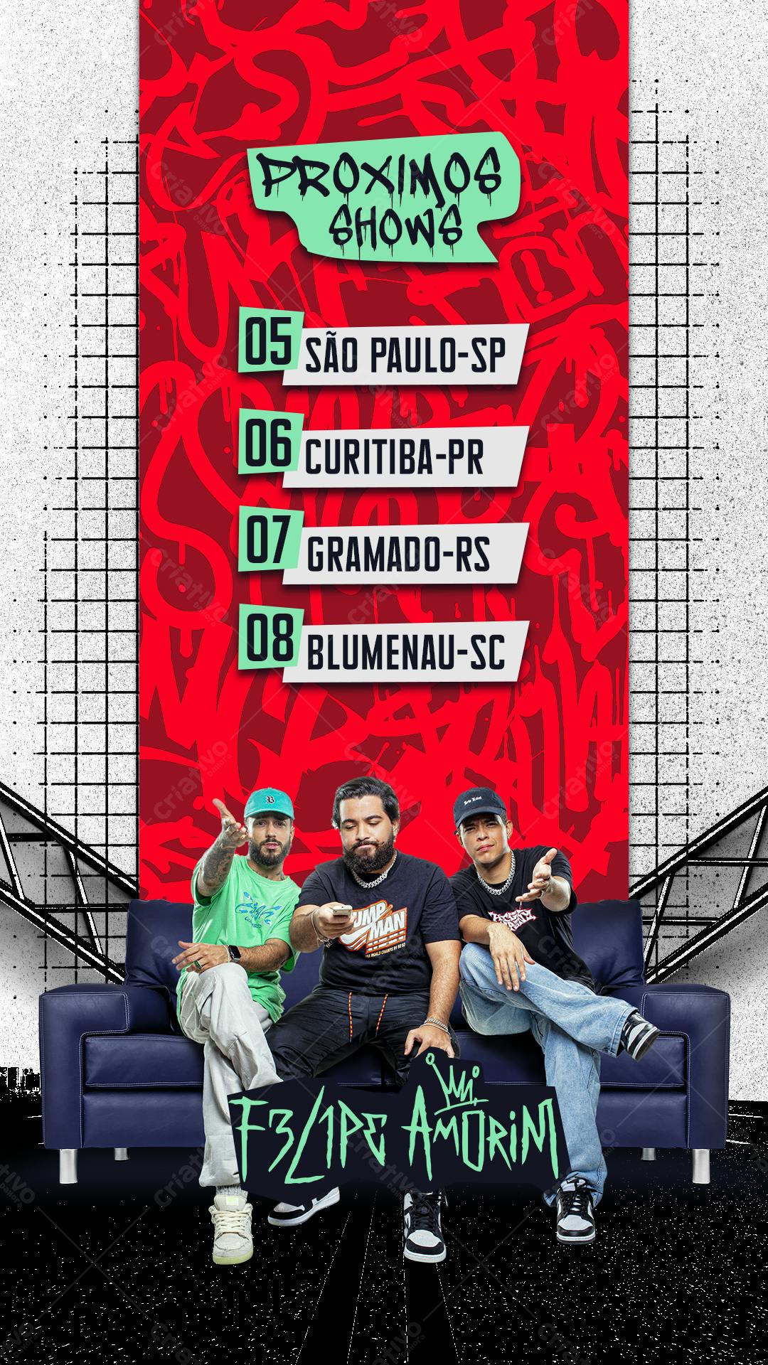 Flyer para Shows F3/IP Amorim PSD Editável
