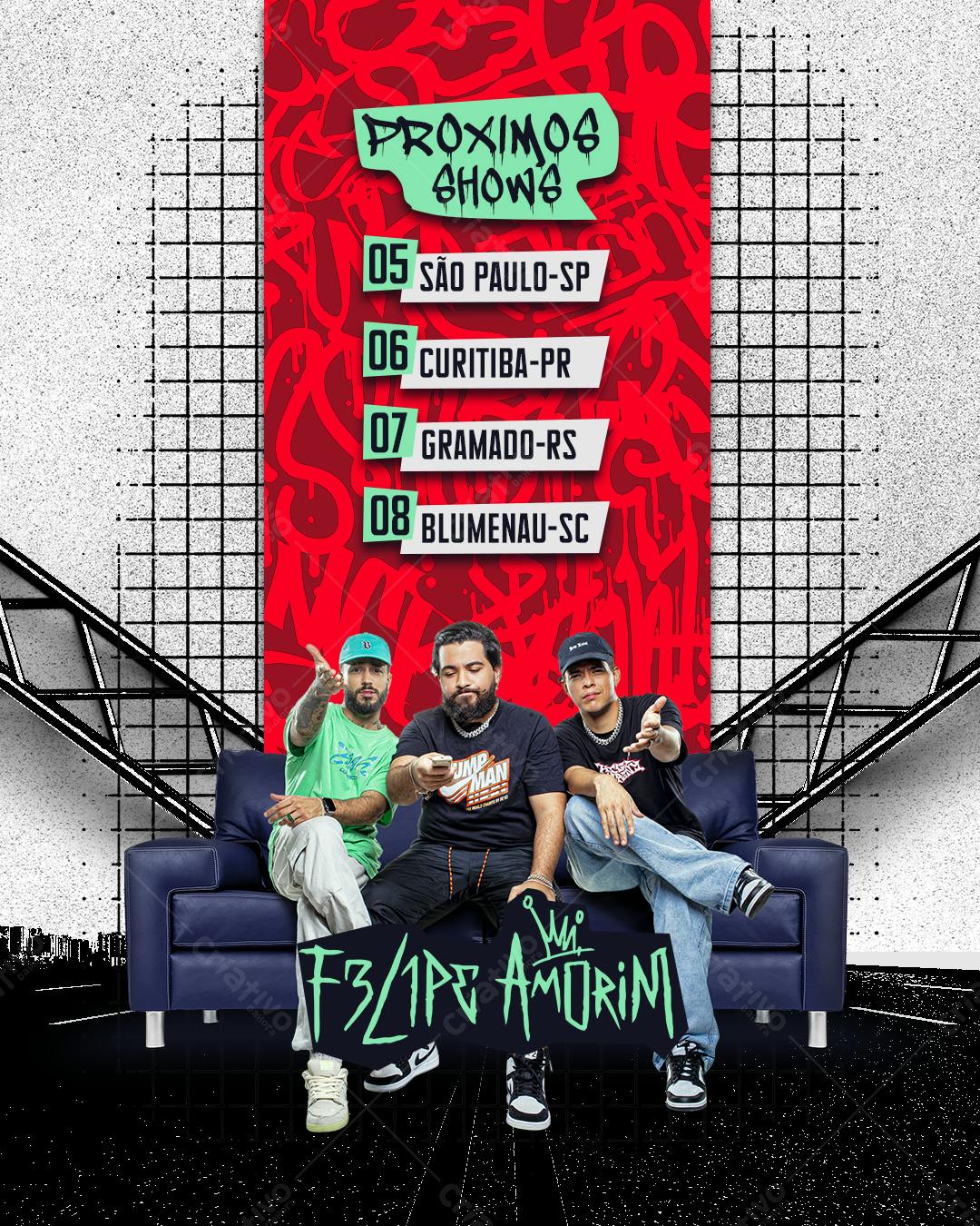 Flyer para Shows F3/lipe Amorim PSD Editável