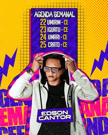 Agenda de show edson cantor feed psd editável