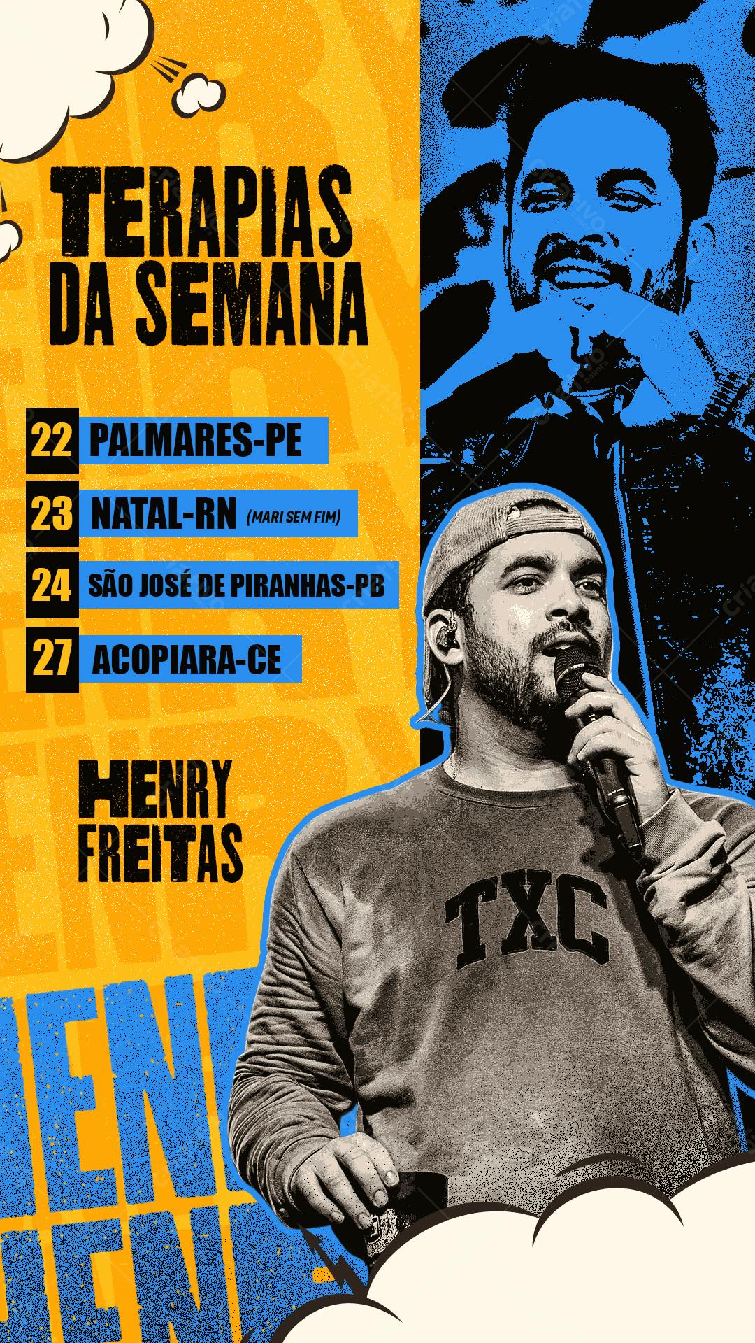 Flyer para Turnê Henry Freitas PSD Editável
