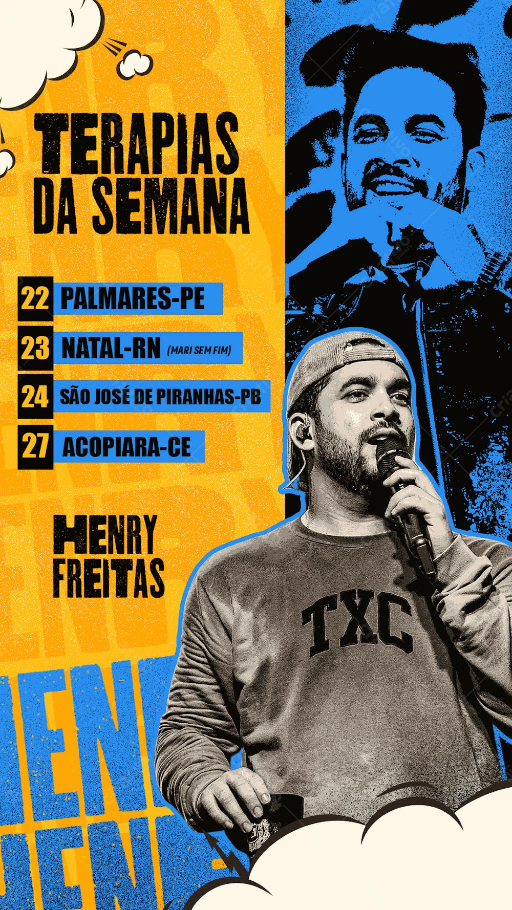 Agenda Semanal show Henry Freitas Stories storie