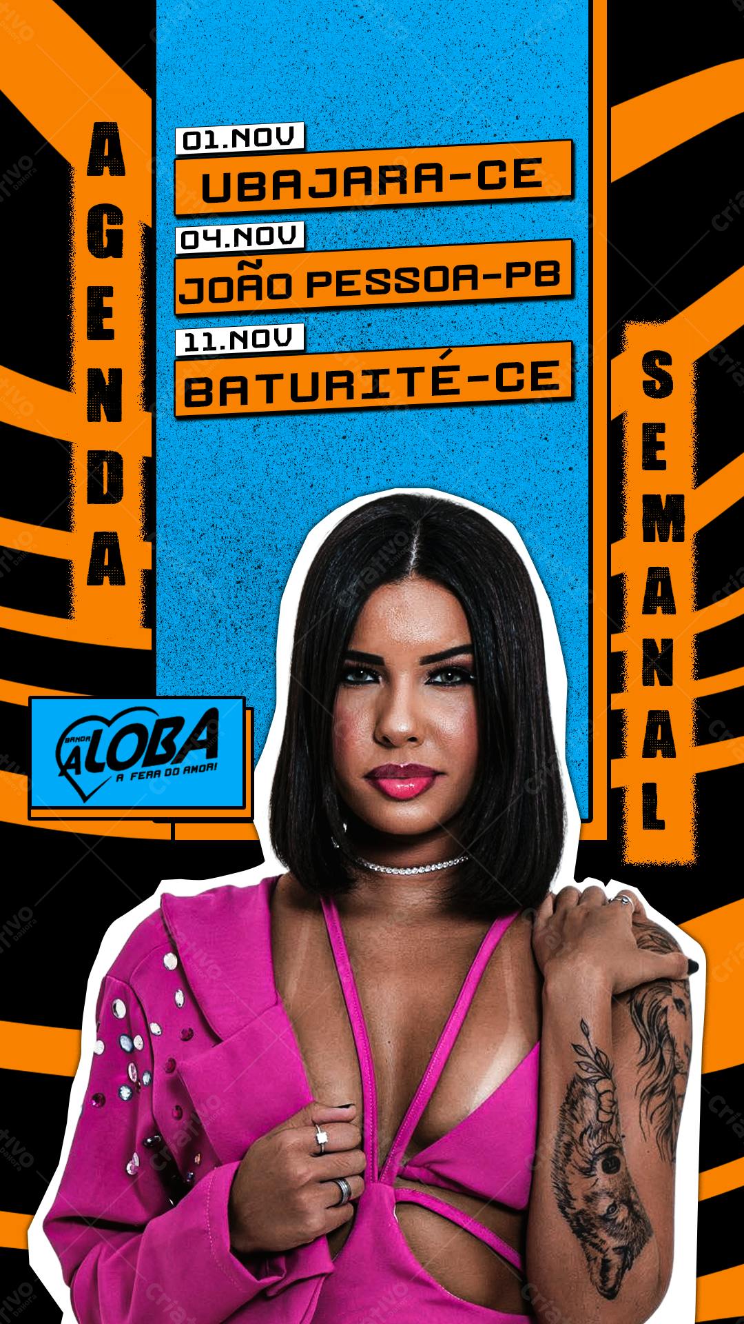 Flyer Agenda Banda Aloba PSD Editável