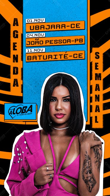 Agenda Show Banda Aloba Stories Psd Editável