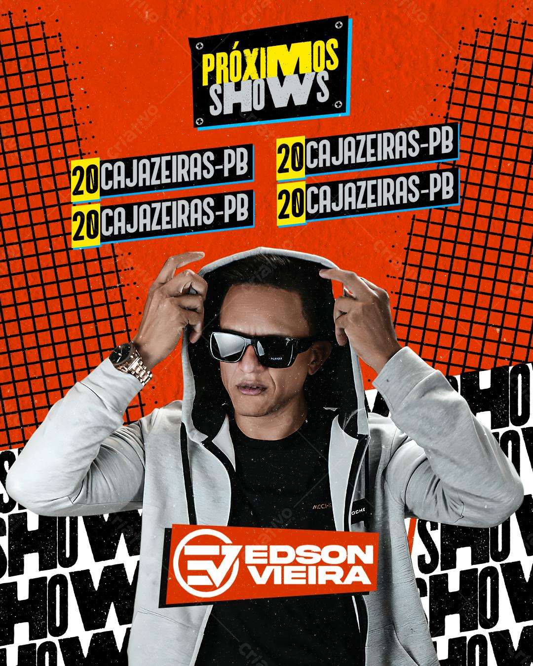 Flyer Shows Edson Vieira em Cajazeiras-PB PSD Editável