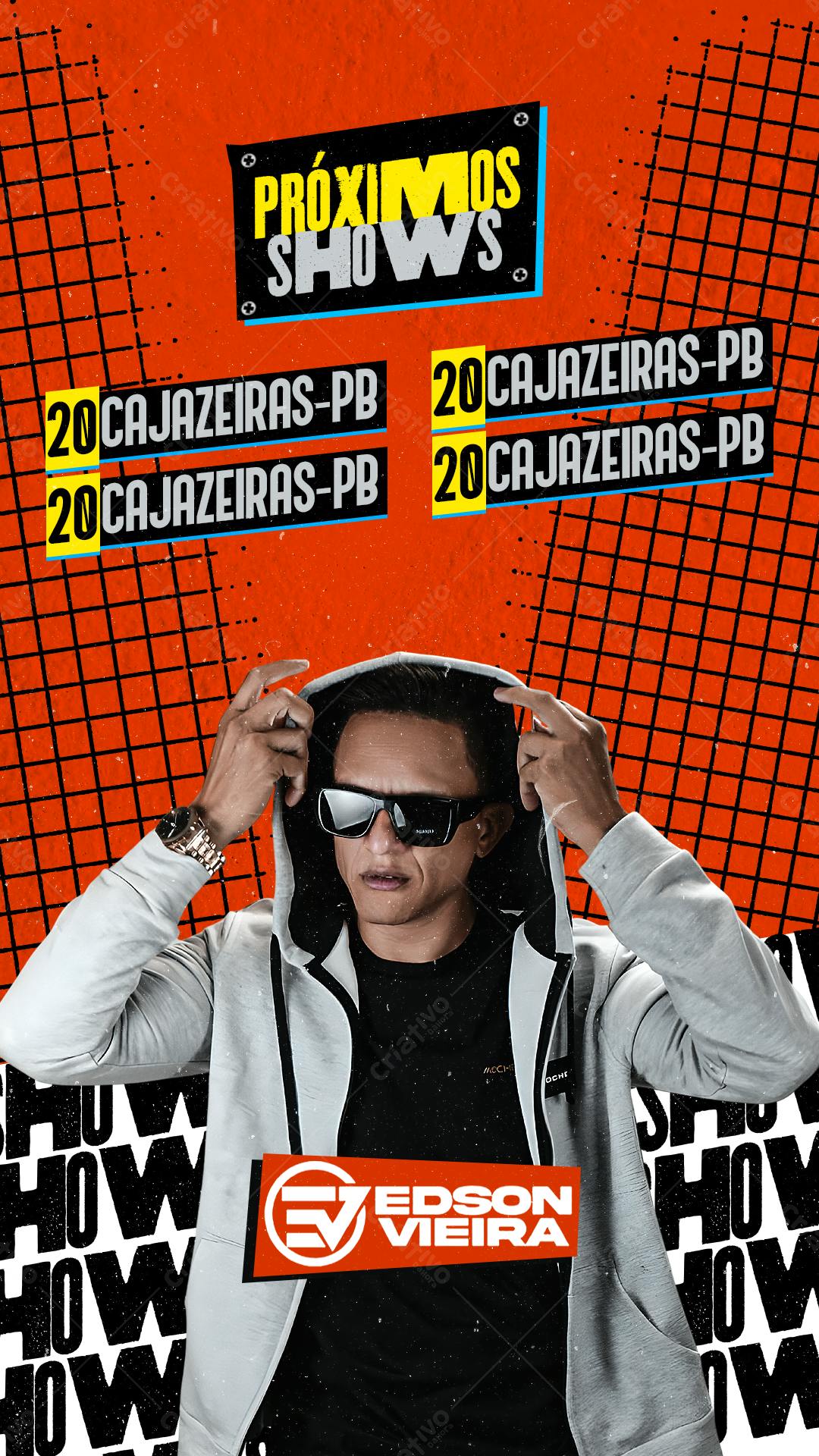 Flyer para Shows do Edson Vieira PSD Editável