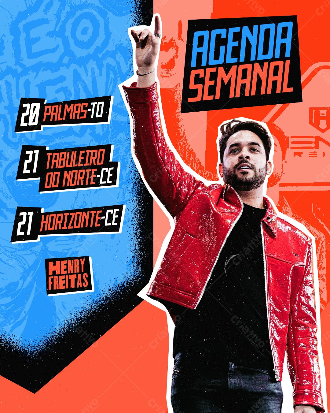 Agenda Semanal para Shows Henry Freitas PSD Editável
