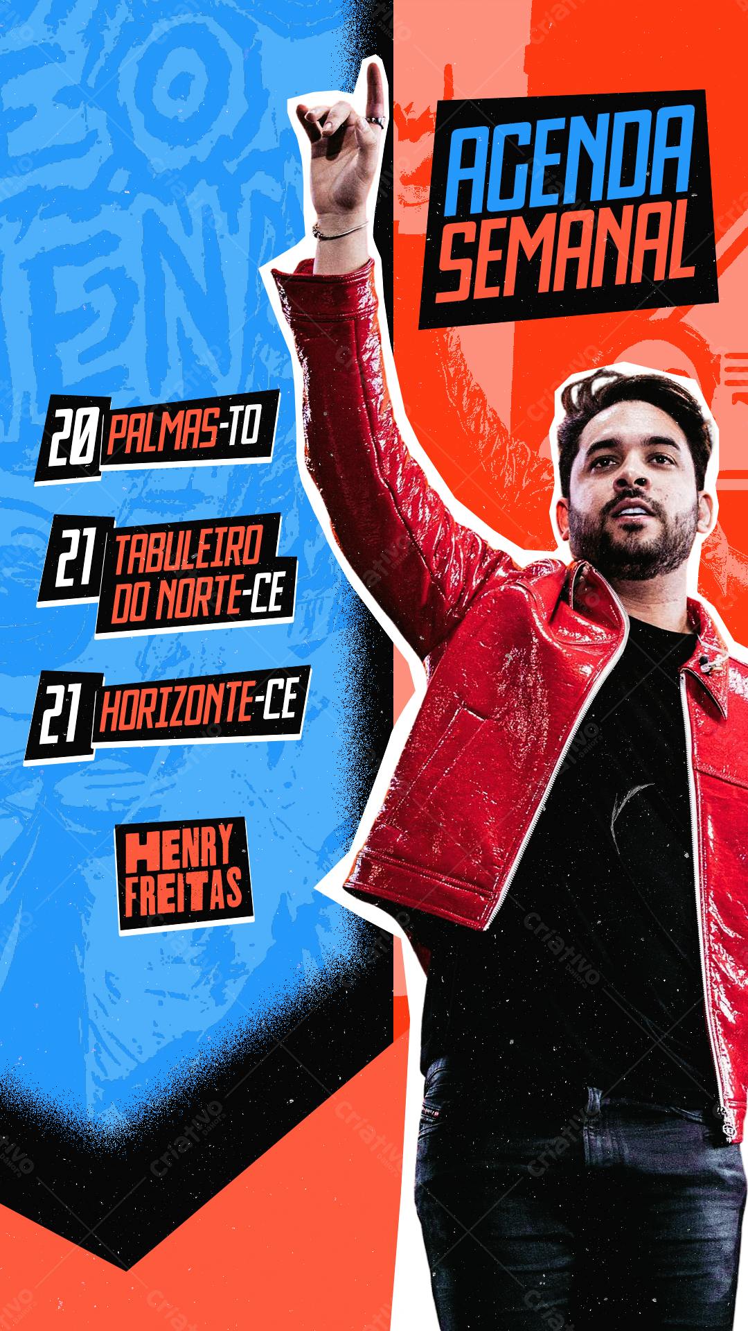 Agenda Semanal para Shows Henry Freitas PSD Editável