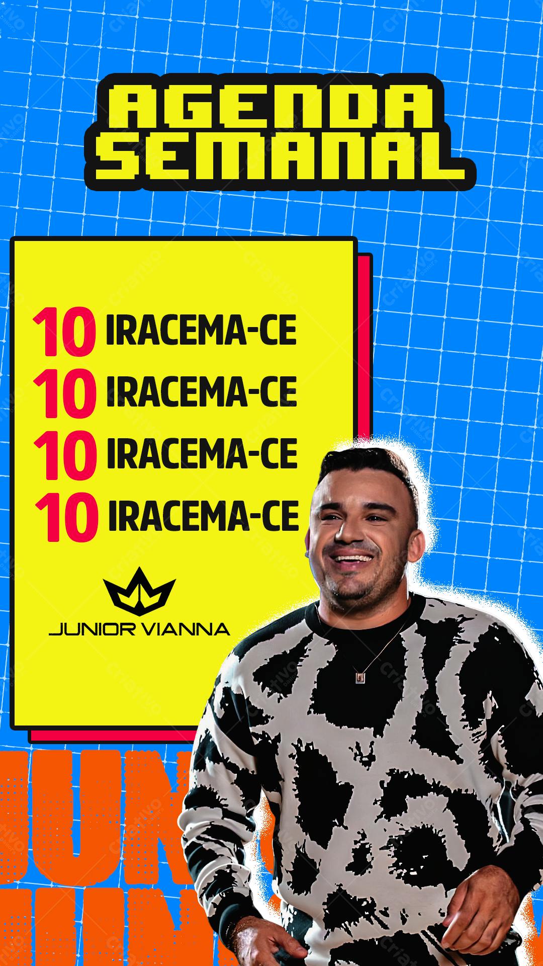 Flyer Agenda Semanal Junior Vianna PSD Editável