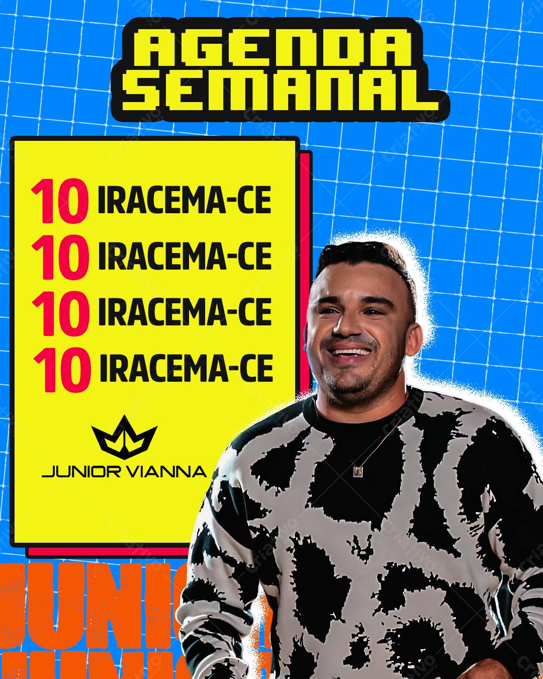 Flyer Agenda Semanal Junior Vianna PSD Editável