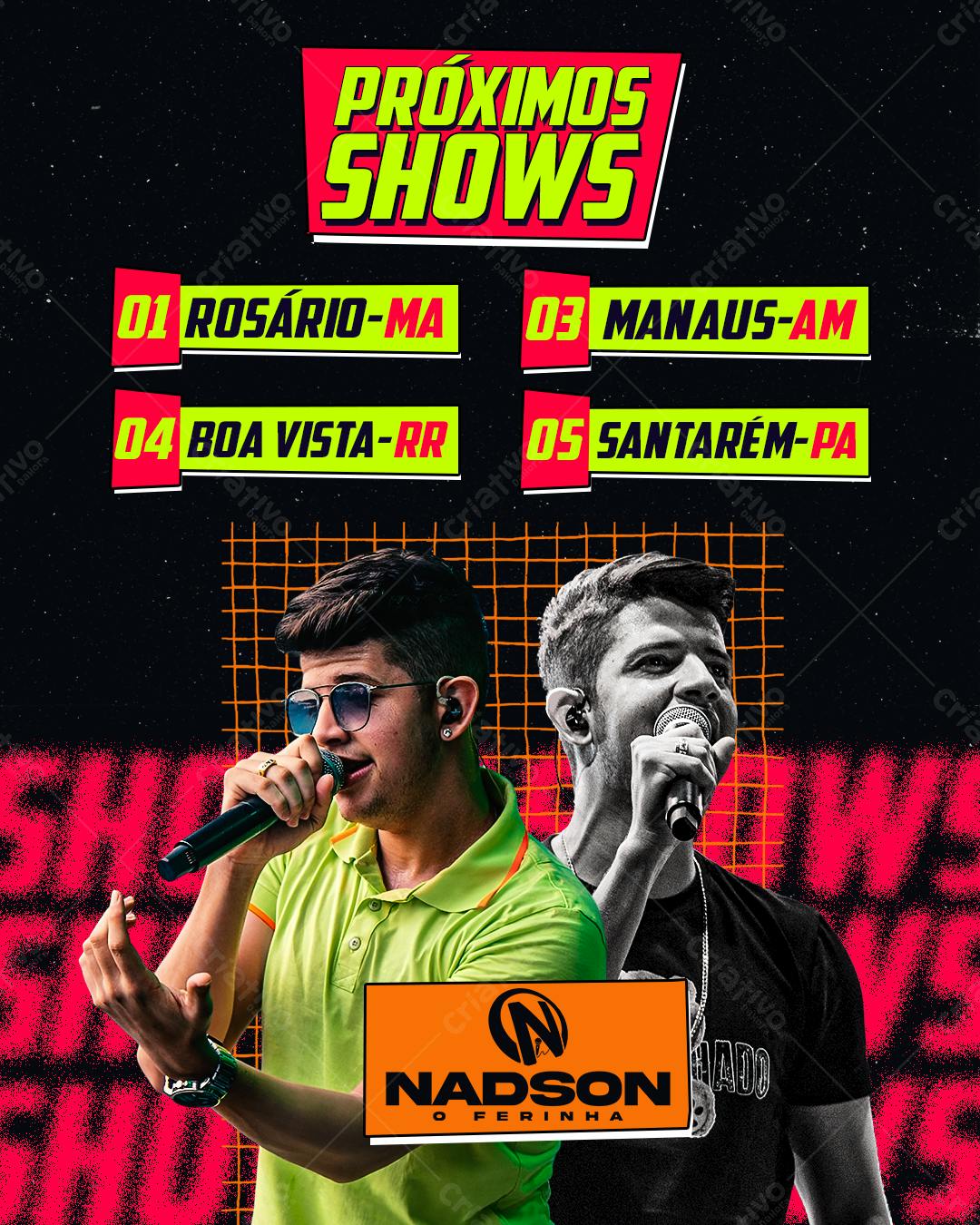 Flyer para Shows Nadson O Ferinha PSD Editável