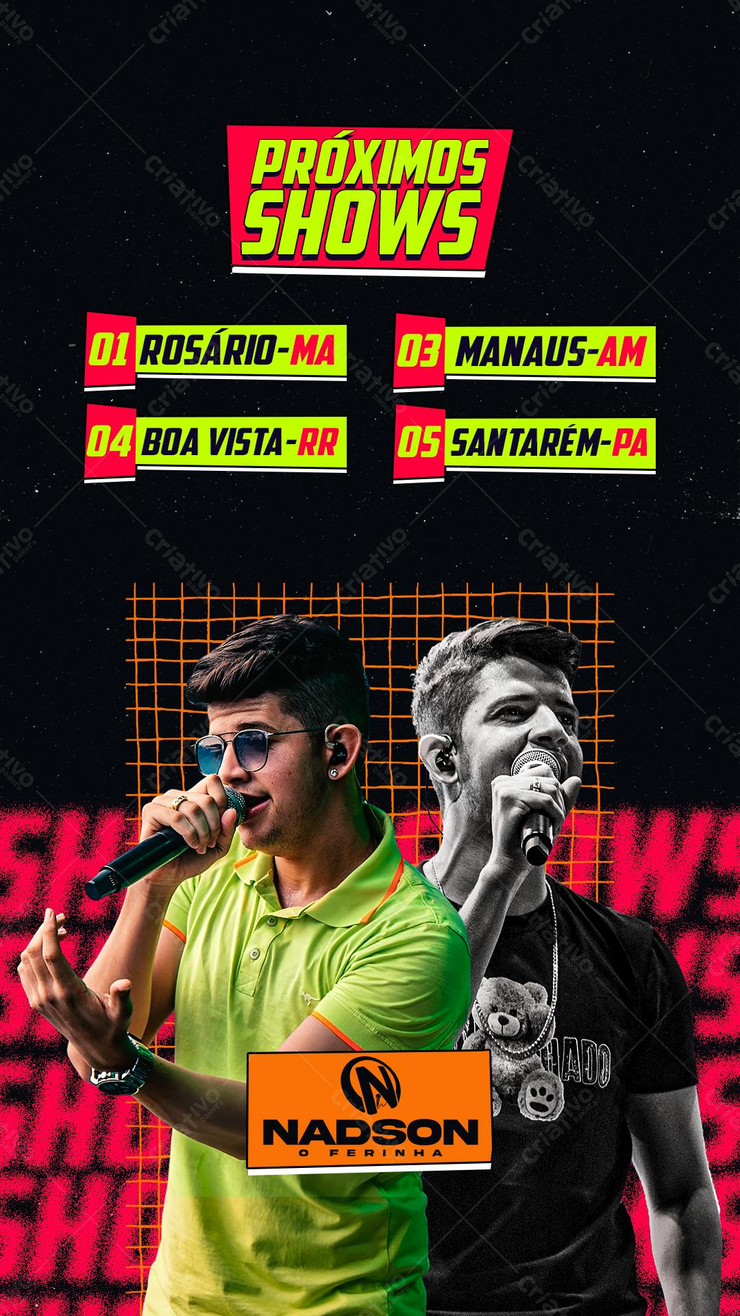Flyer para Shows Nadson O Ferinha PSD Editável