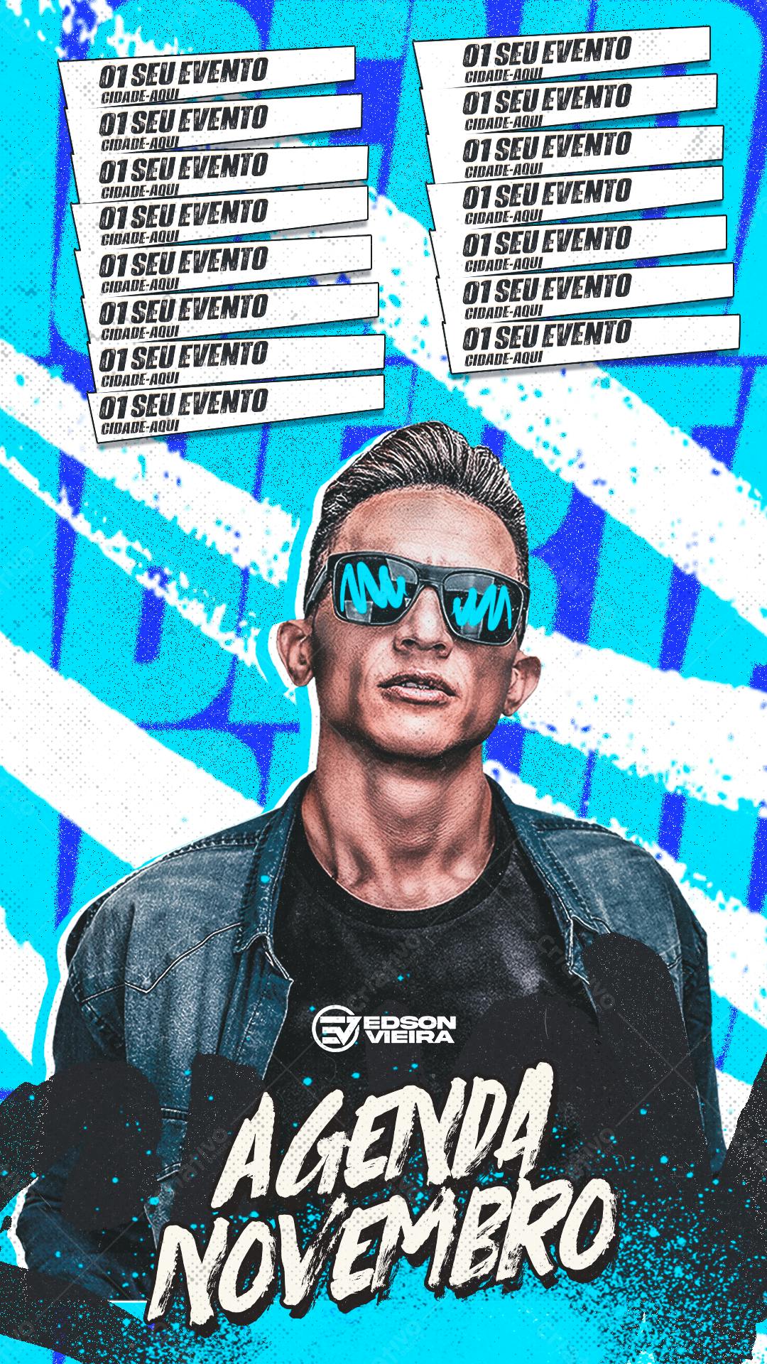 Flyer para Agenda de Eventos Novembro PSD Editável