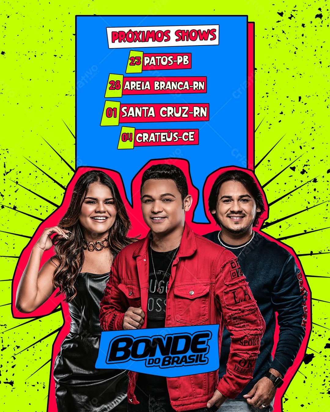 Flyer Banda Bonde do Brasil PSD Editável