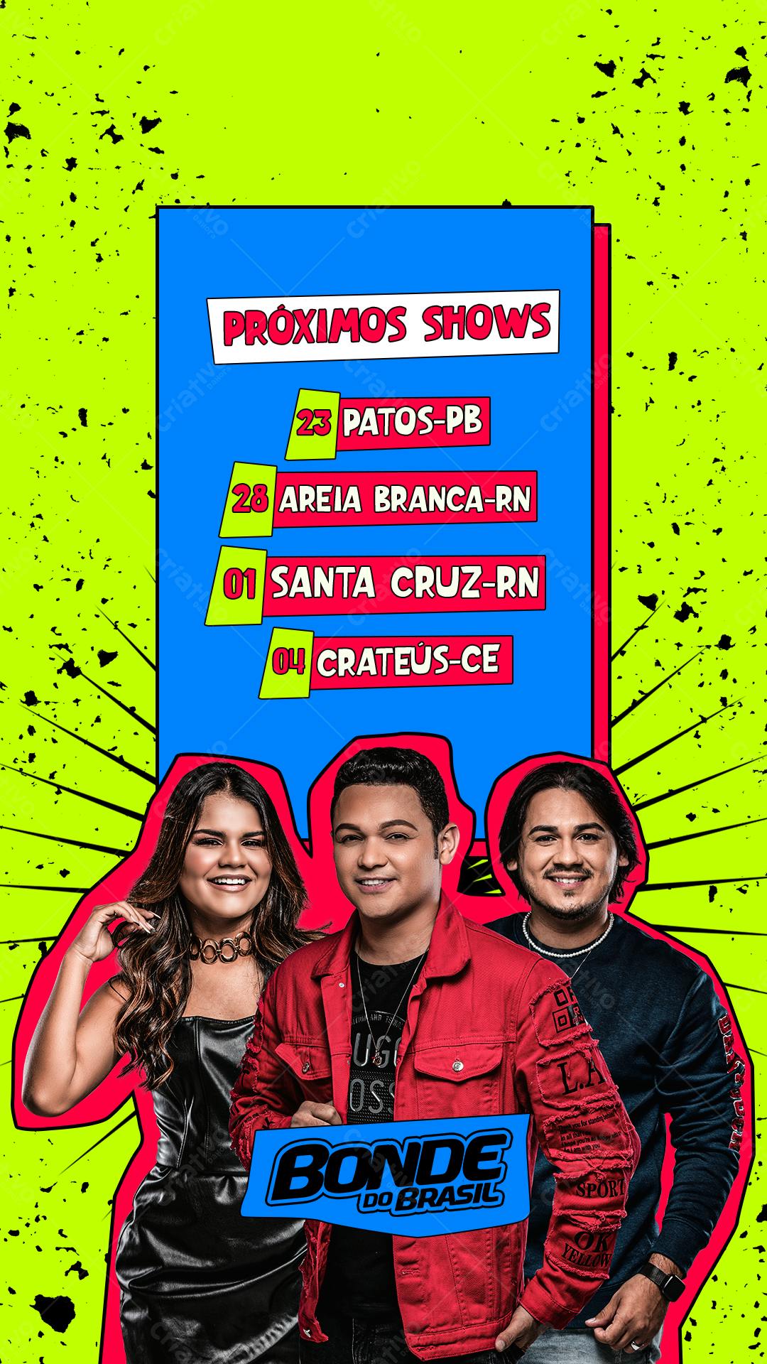 Flyer para Shows do Bonde do Brasil PSD Editável
