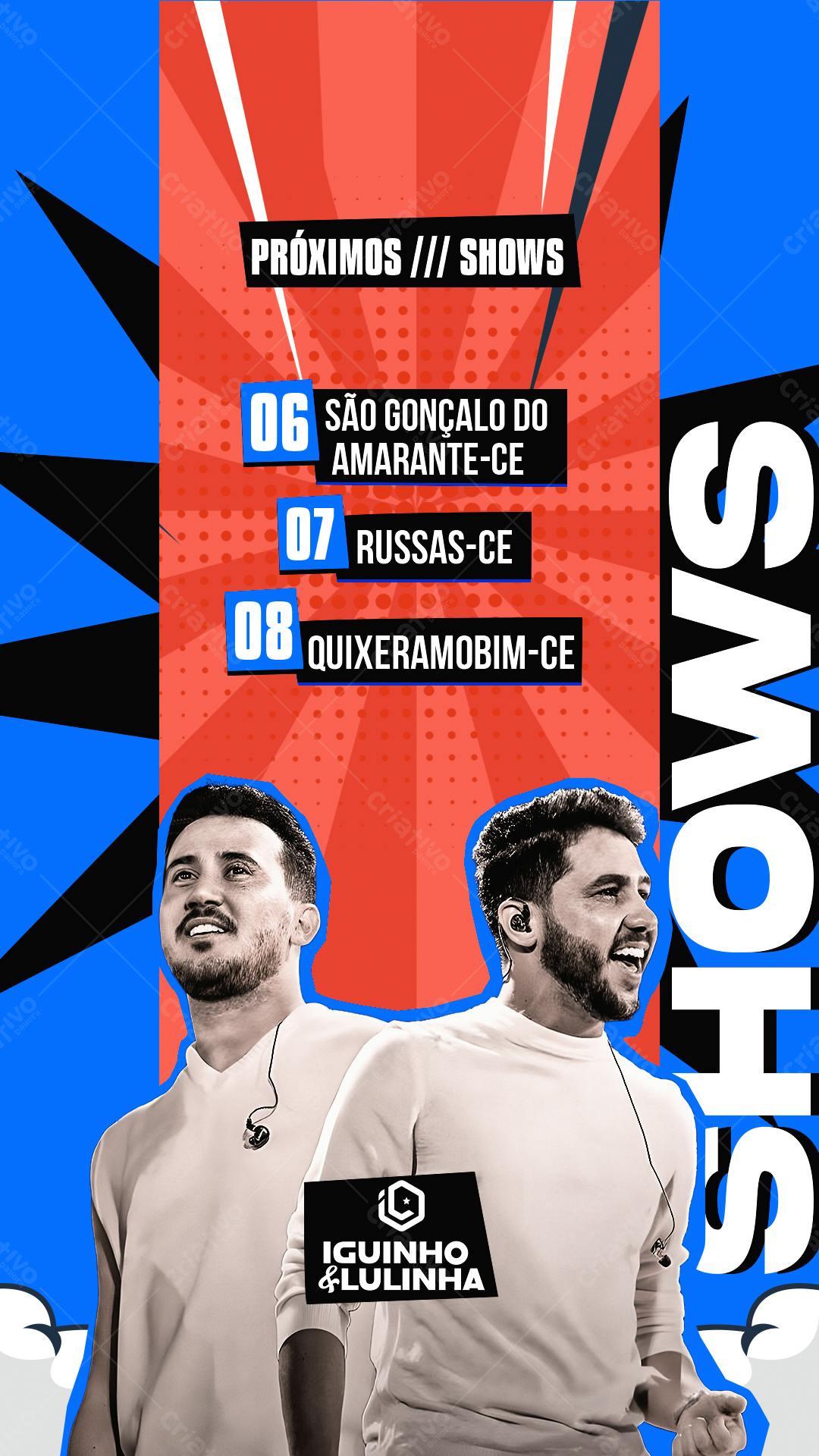 Flyer Shows Iguininho e Lulinha PSD Editável