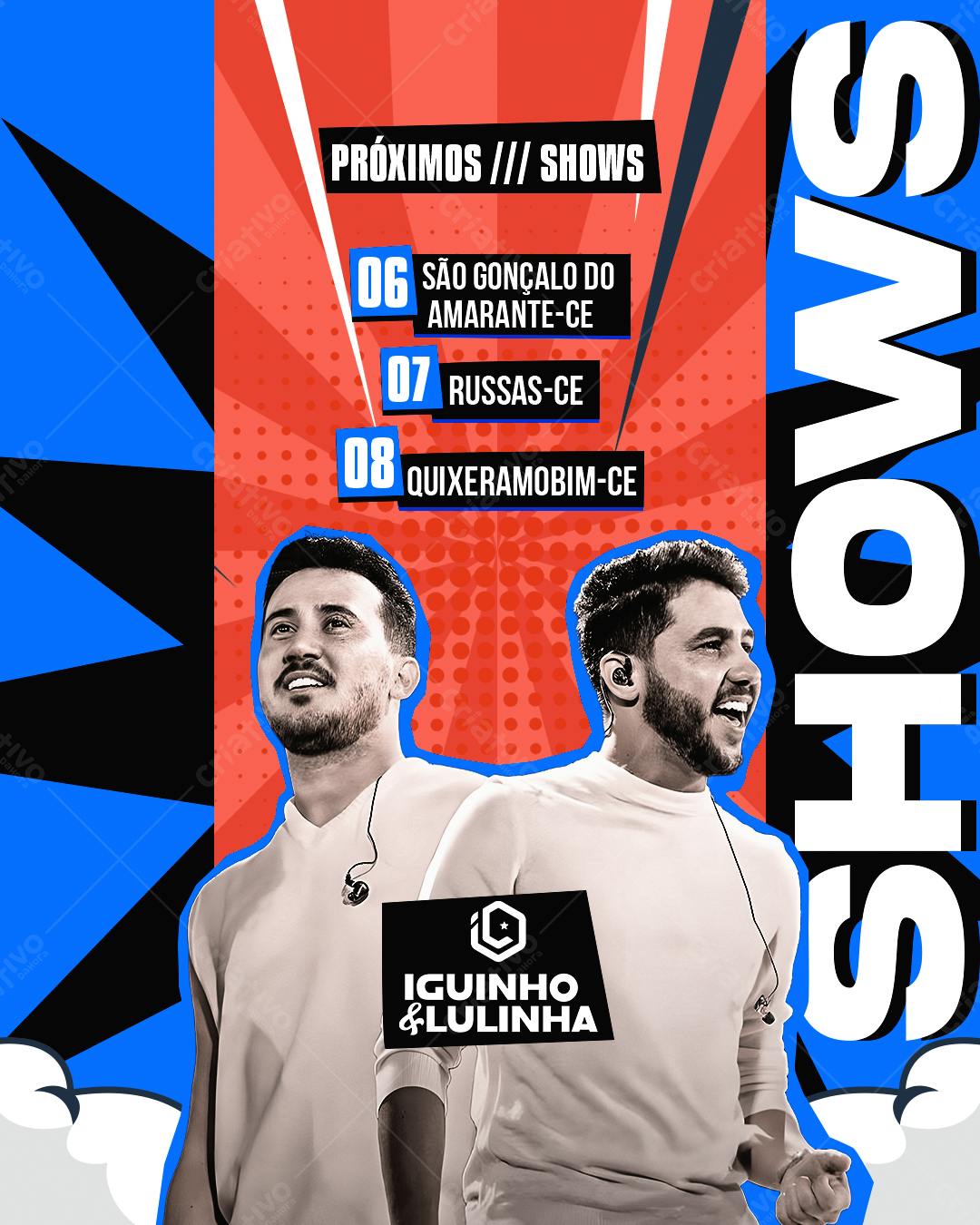 Flyer Shows Iguinho e Lulinha PSD Editável
