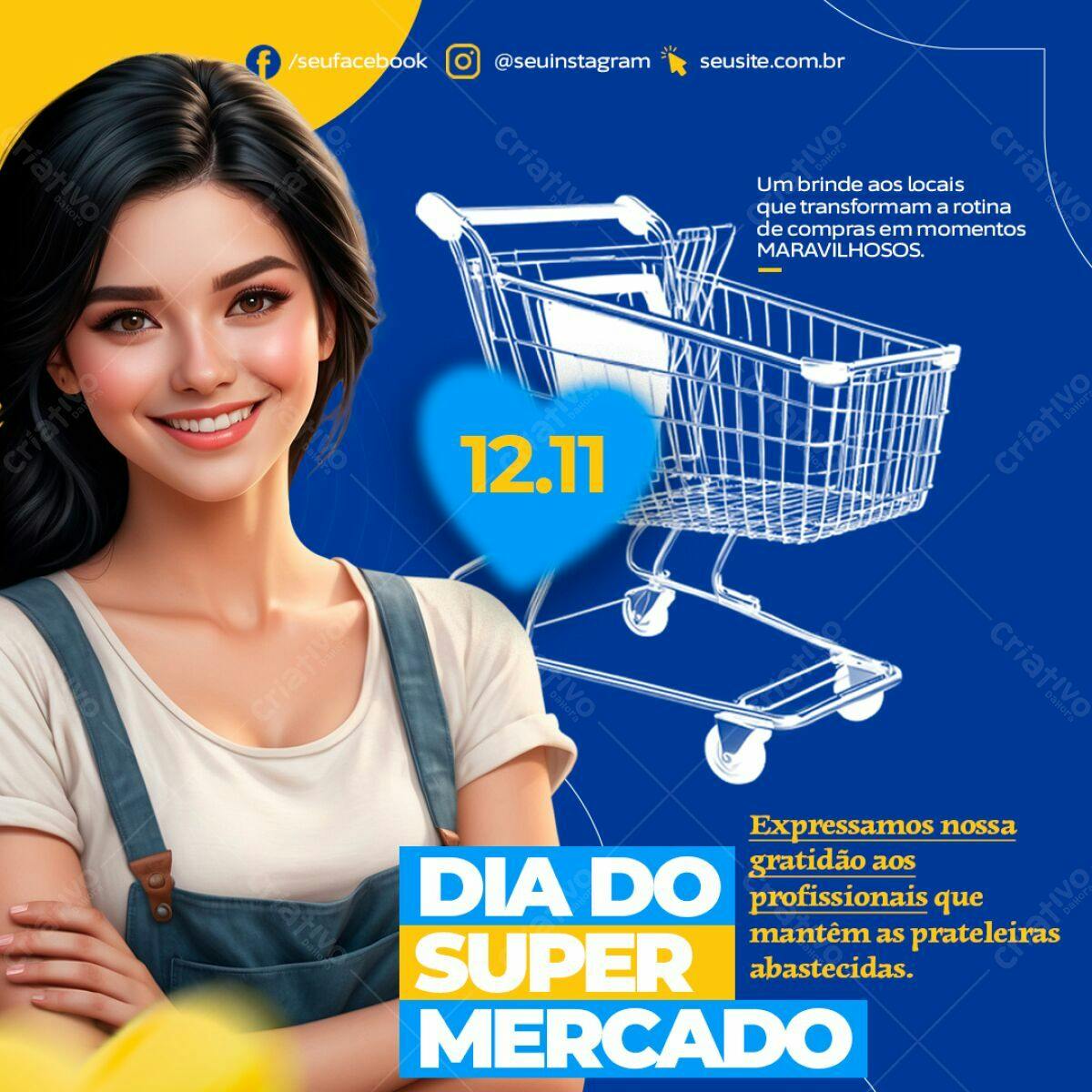 Post para Dia do Supermercado PSD Editável