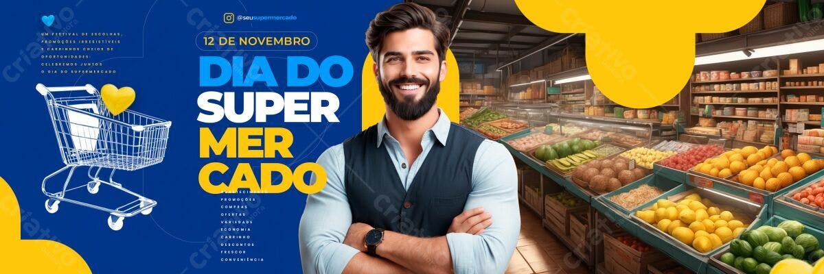 Banner Dia do Supermercado PSD Editável