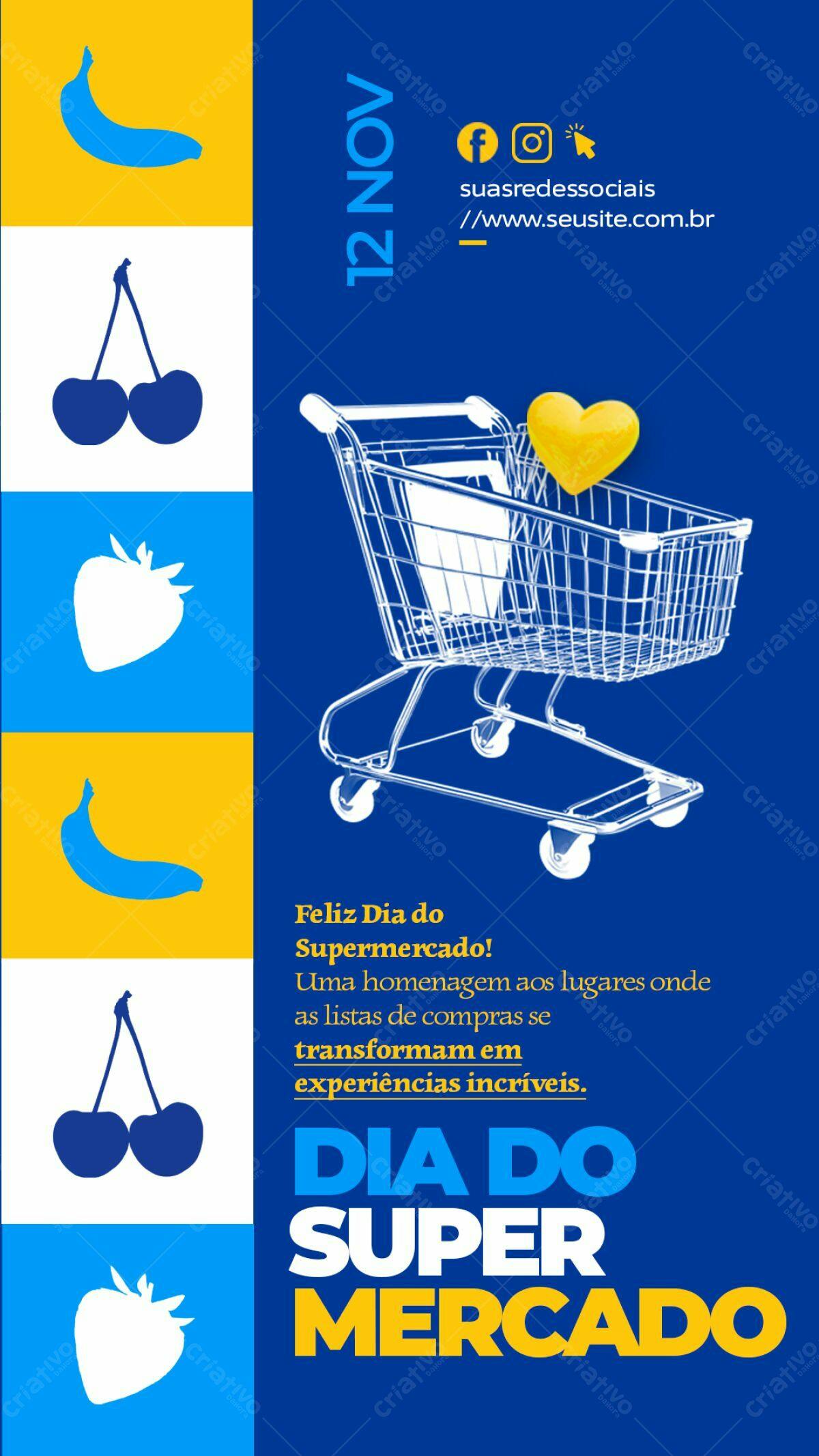 Flyer Dia do Supermercado PSD Editável
