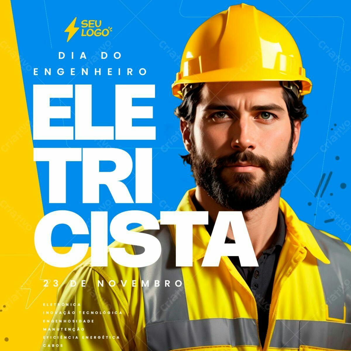 Flyer Dia do Engenheiro Eletricista PSD Editável