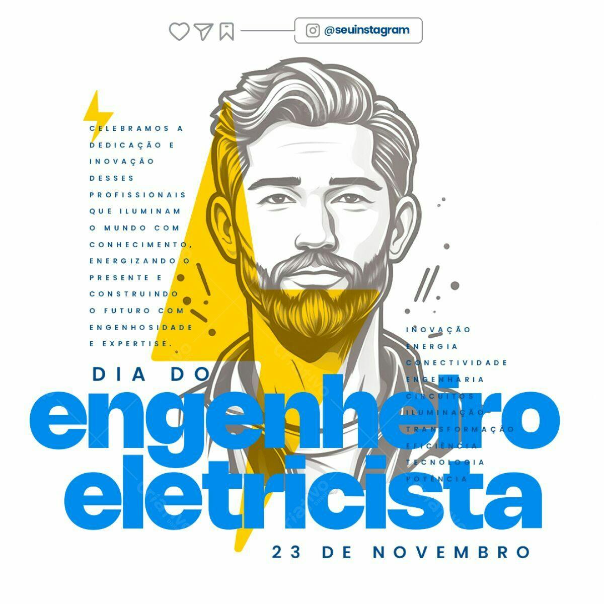 Flyer Dia do Engenheiro Eletricista PSD Editável