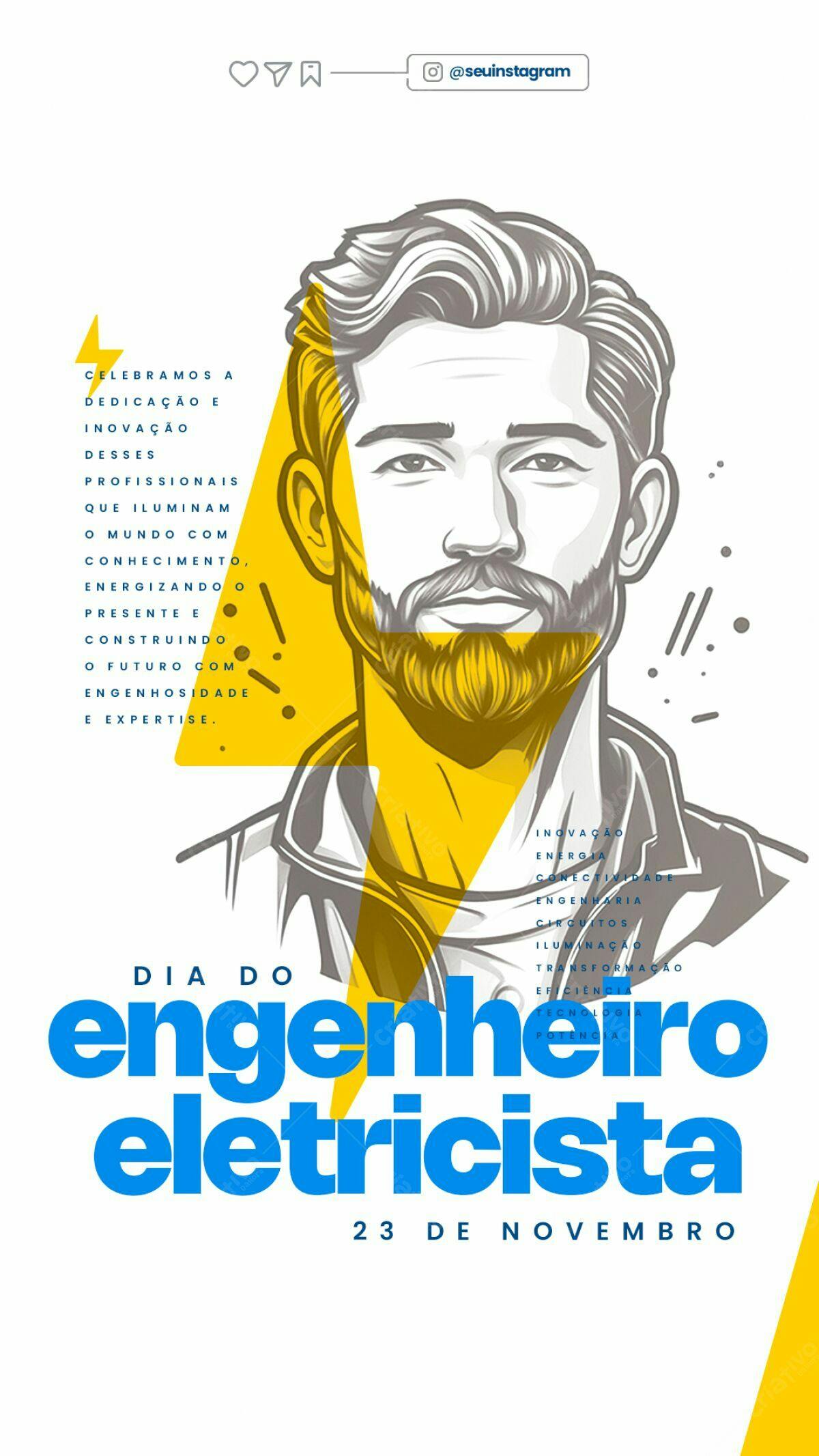 Flyer Dia do Engenheiro Eletricista PSD Editável