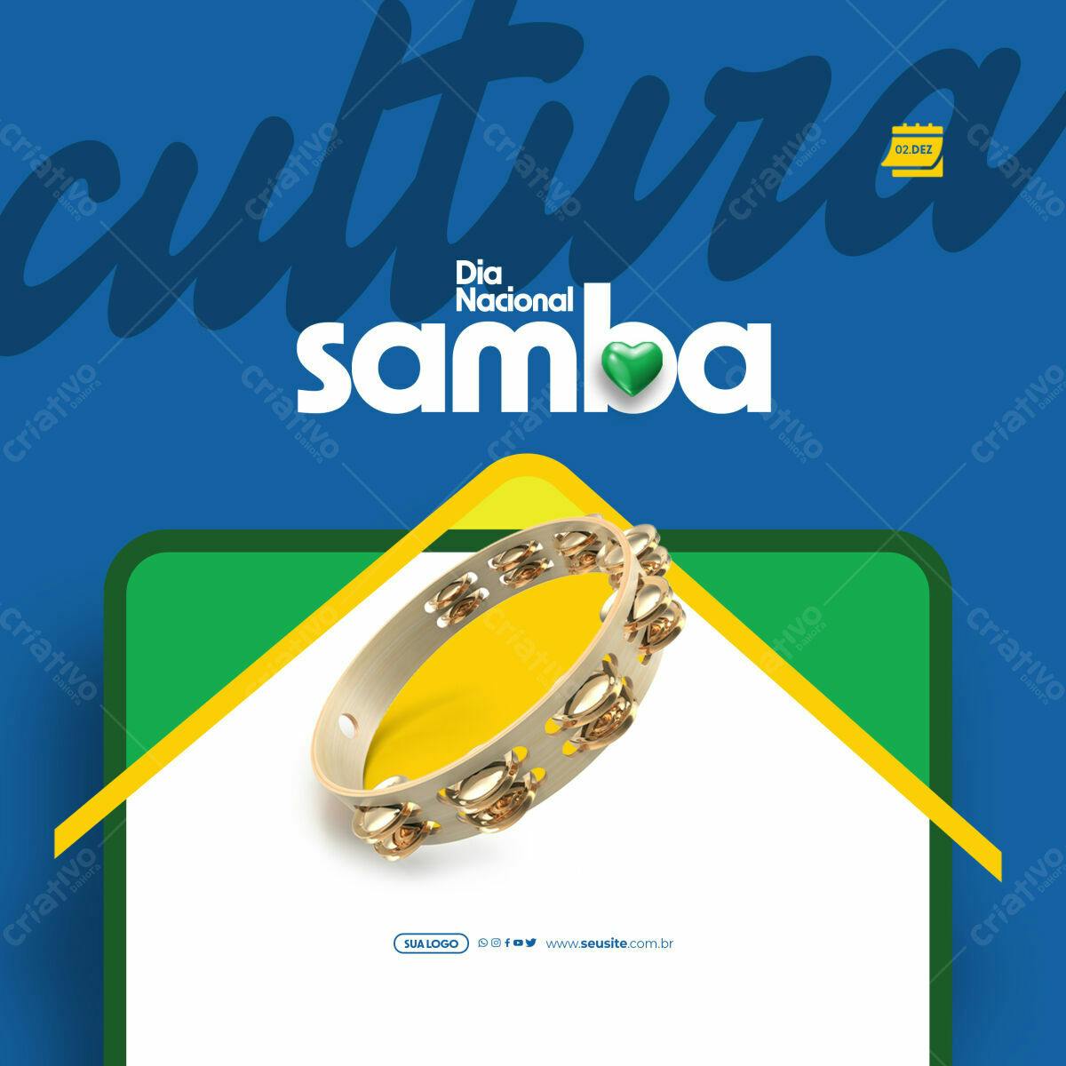 Flyer Dia Nacional da Samba PSD Editável