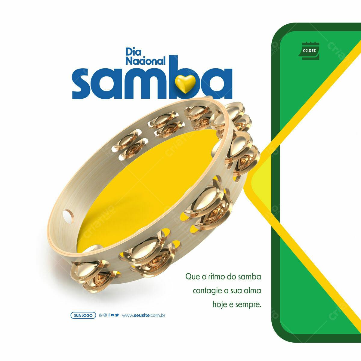 Flyer Dia Nacional do Samba PSD Editável